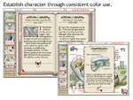 Establish character through consistent color use.
